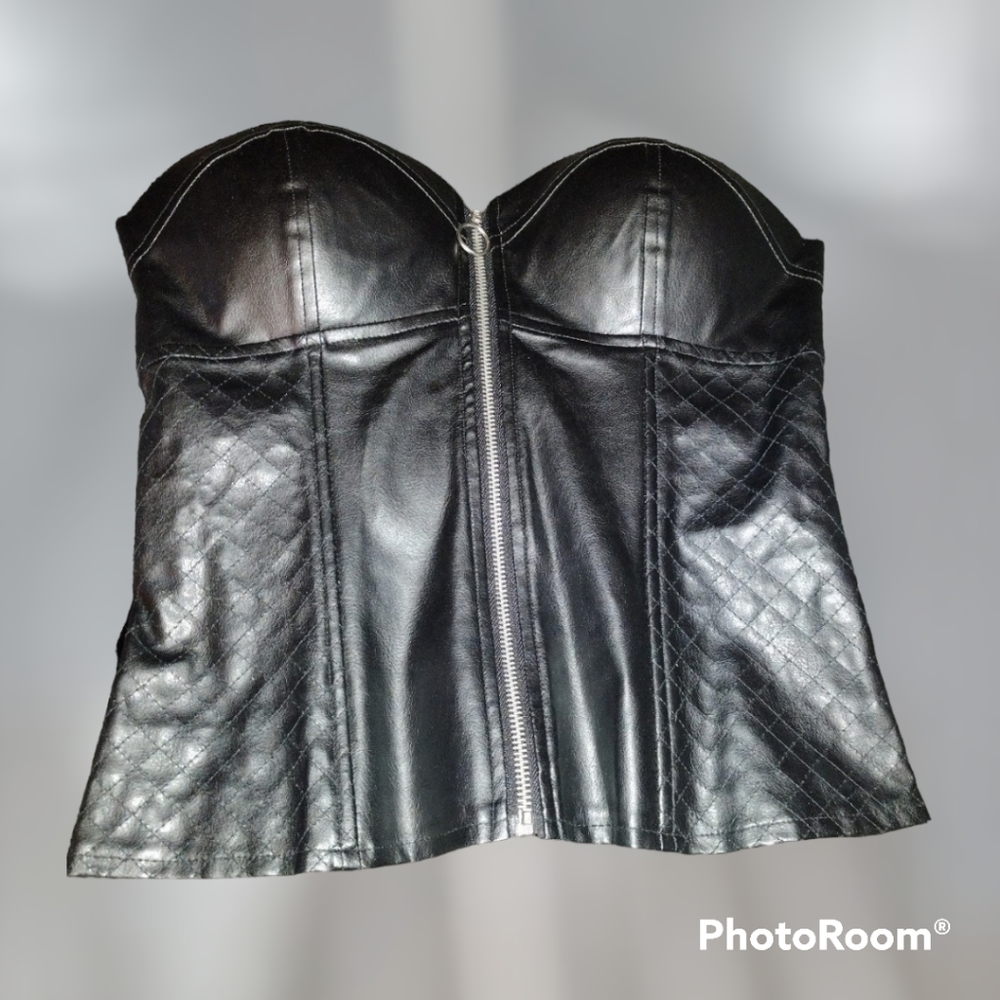 Sexy Leather Corset Top, medium